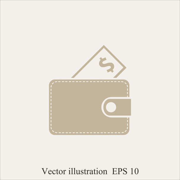 wallet with money icon - Vector, Image
