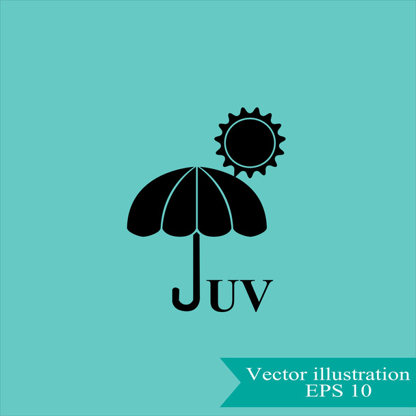 Ultraviolet and umbrella icon - Vector, imagen