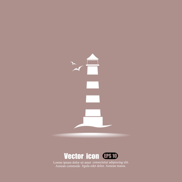 Икона морского маяка
 - Вектор,изображение