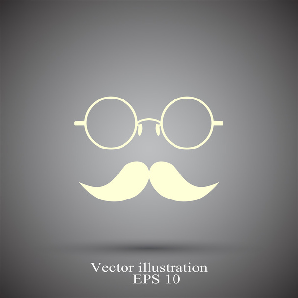 Brille und Schnurrbart - Vektor, Bild