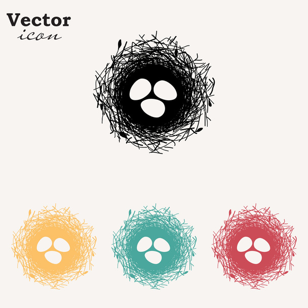 hnízdo s vejci ikony - Vektor, obrázek