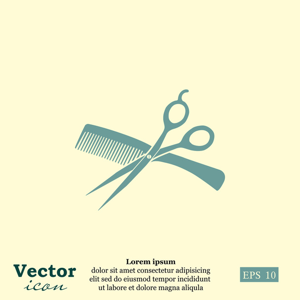 barbearia, ícone de salão de beleza
 - Vetor, Imagem