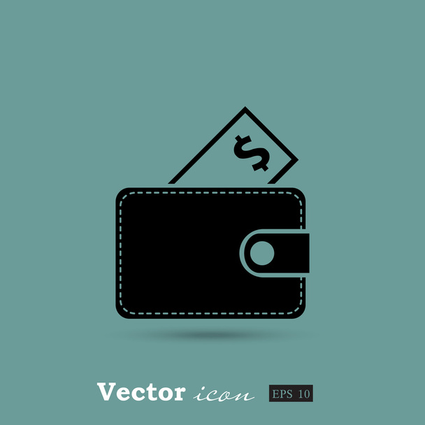 billetera con icono de dinero - Vector, Imagen