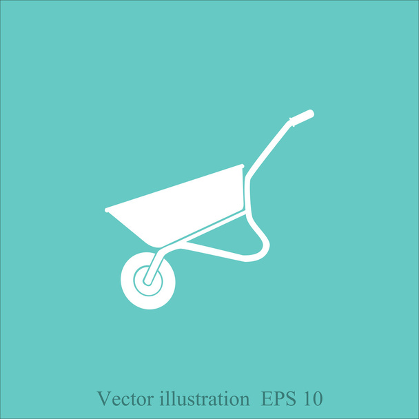 Zahradní kolečko ikona - Vektor, obrázek