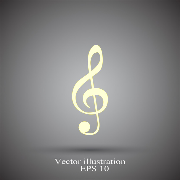 Treble clef pictogram - Vector, afbeelding
