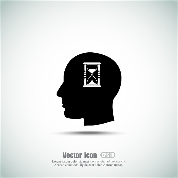 reloj de arena en el icono de la cabeza
 - Vector, Imagen