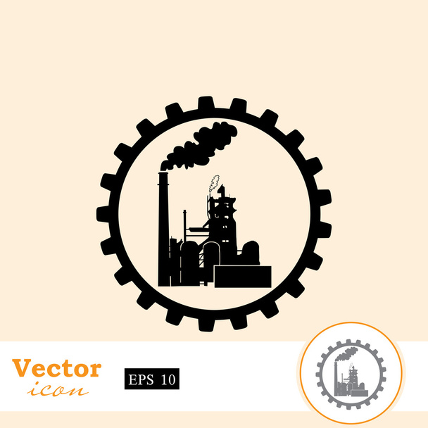 Fábrica, icono industrial
 - Vector, Imagen
