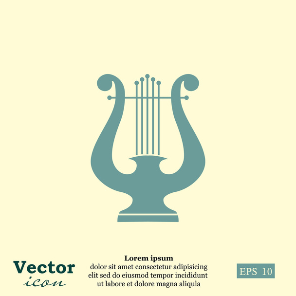 Grecki harfa ikona - Wektor, obraz