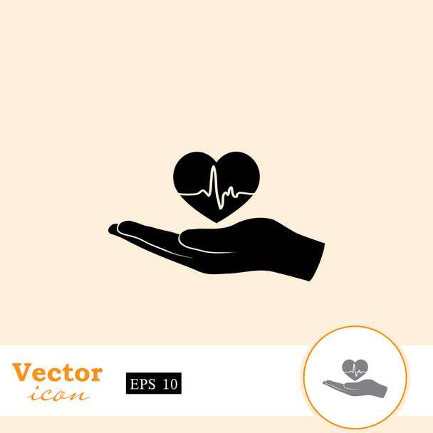 ruka držící ikonu srdce - Vektor, obrázek