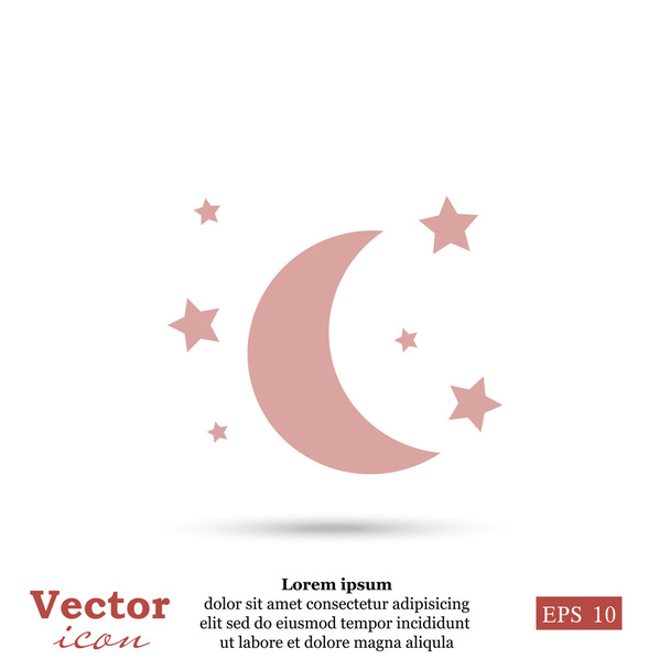 Icona Luna e stelle - Vettoriali, immagini