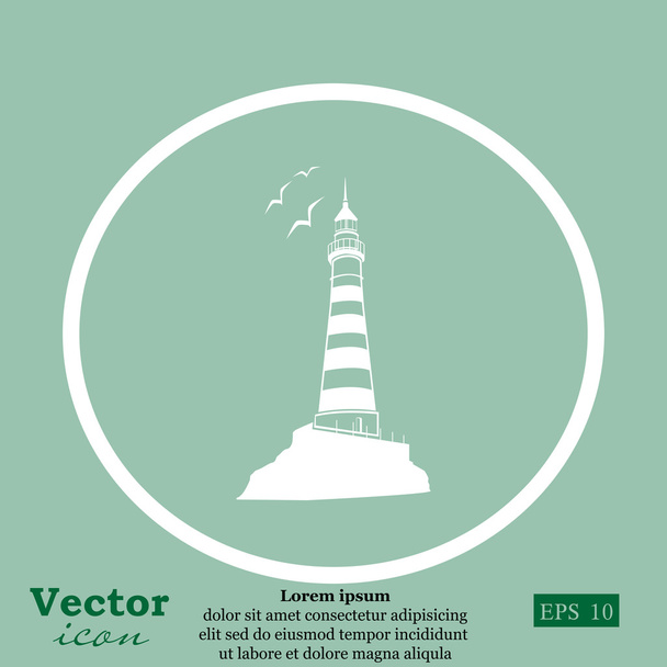 tengeri világítótornyot ikon - Vektor, kép