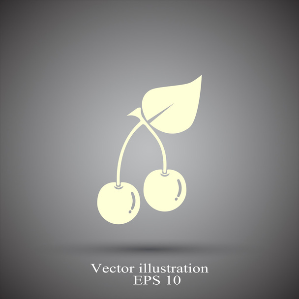 Kersen, fruit pictogram - Vector, afbeelding