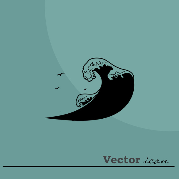 tenger és a sirályok ikon - Vektor, kép