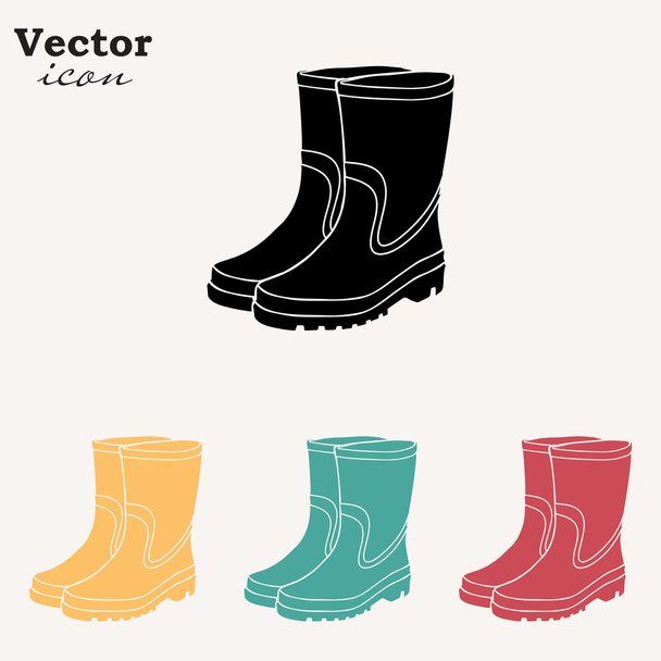 rubber boots icons - Vector, Image