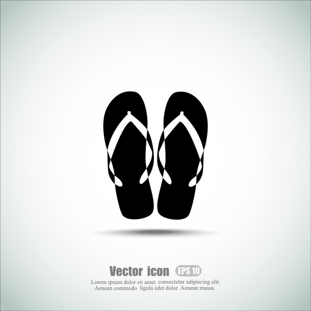 strand slippers pictogram - Vector, afbeelding
