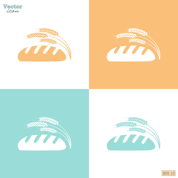 ícones de pão e trigo
 - Vetor, Imagem