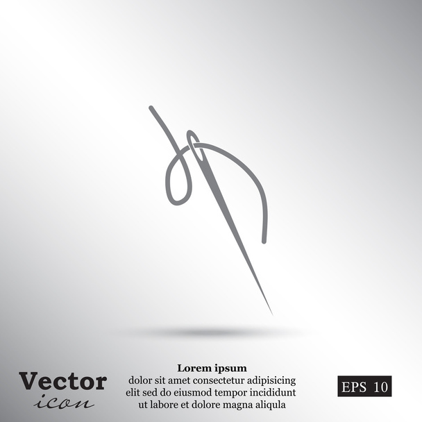 針と糸のアイコン - ベクター画像