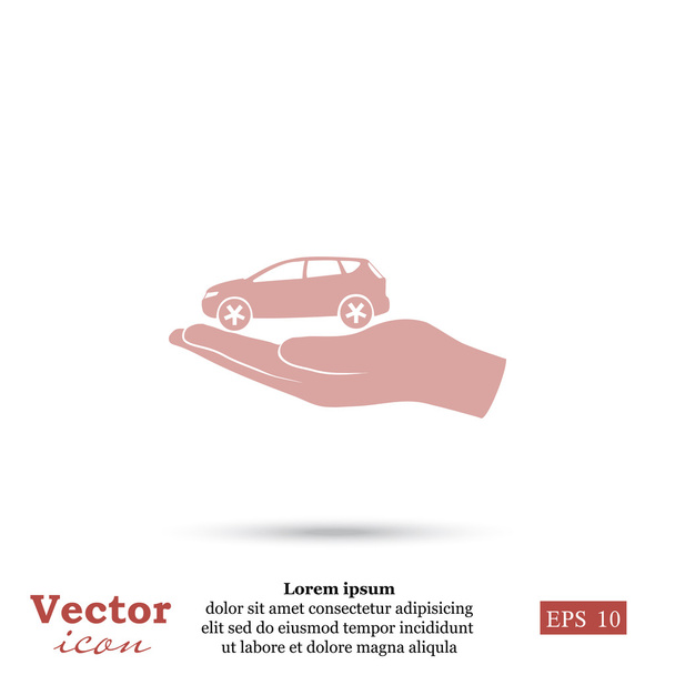 Autoversicherungsikone - Vektor, Bild