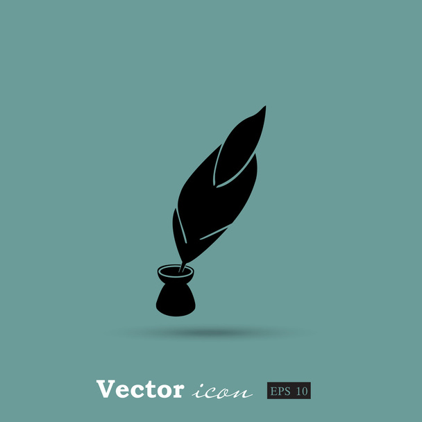 feather and ink icon - Vector, Image