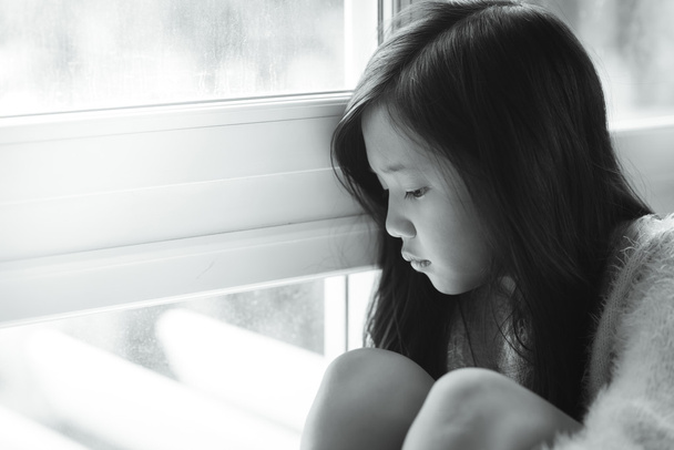 Portrait of asian beautiful sad girl - Photo, Image