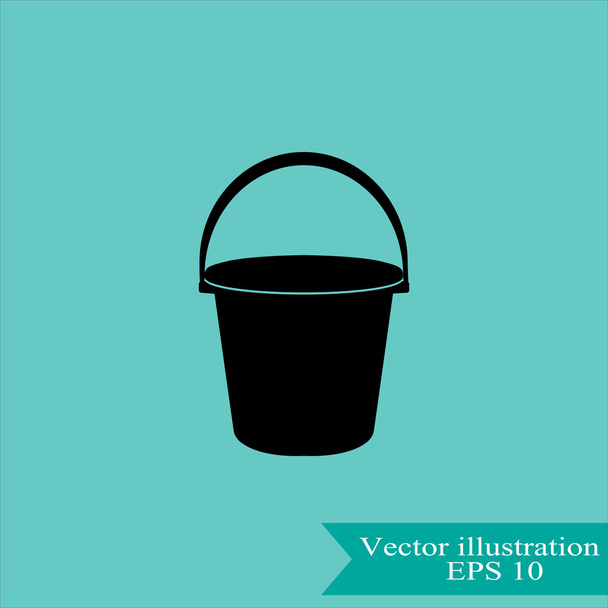 plastic emmer pictogram - Vector, afbeelding