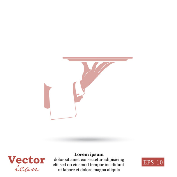 mano con icono de bandeja
 - Vector, Imagen