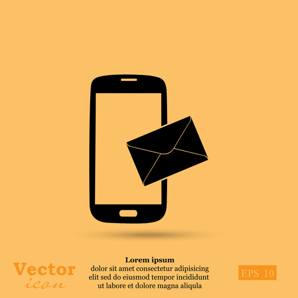 Smartphone met bericht pictogram - Vector, afbeelding