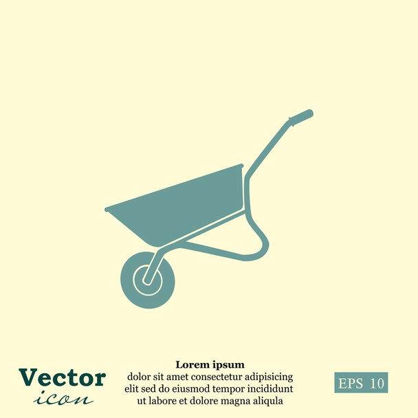 Значок садовой тачки
 - Вектор,изображение