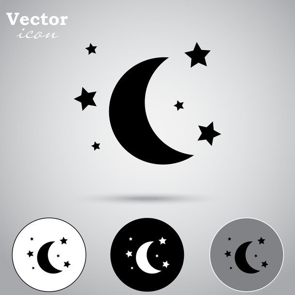 moon and stars icons - Vector, Image