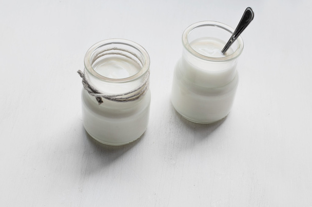 Two jar of yogurt - Фото, зображення