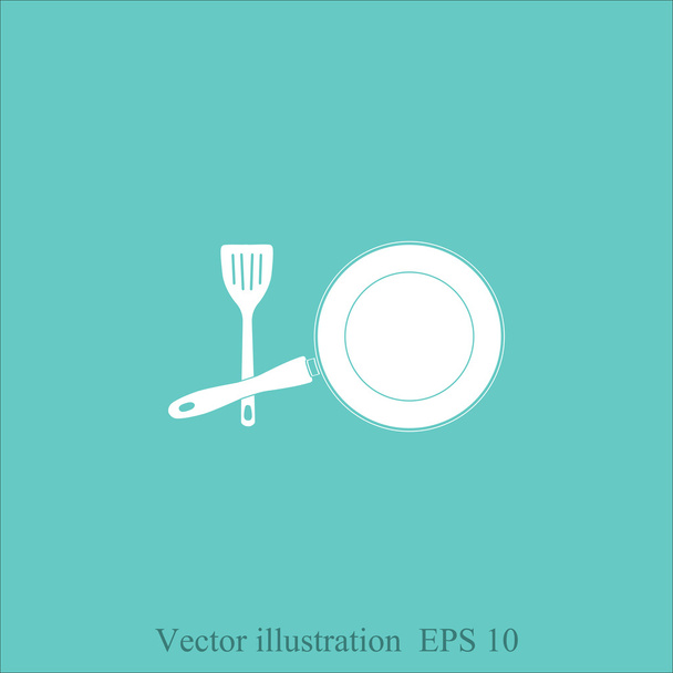 значок сковороды - Вектор,изображение