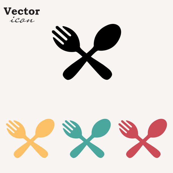 Iconos de tenedor y cuchara
 - Vector, imagen