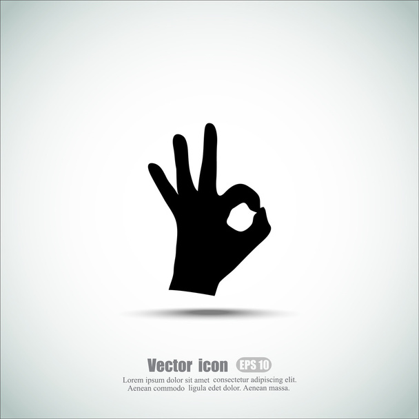 OK hand sign icon - Vector, Image