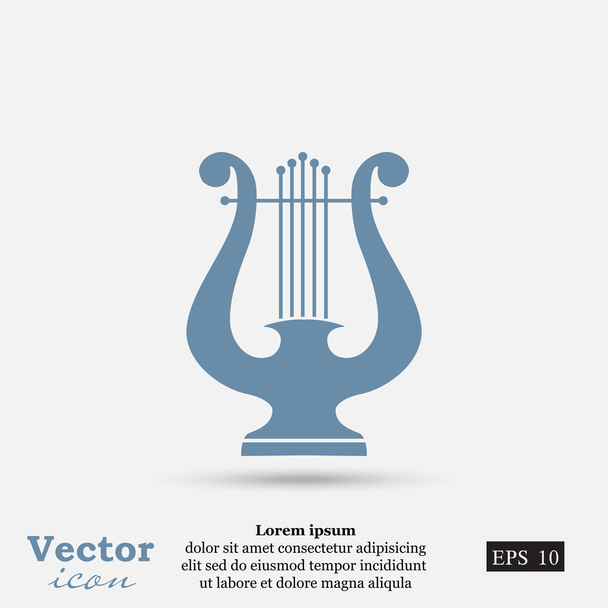 Griekse harp pictogram - Vector, afbeelding