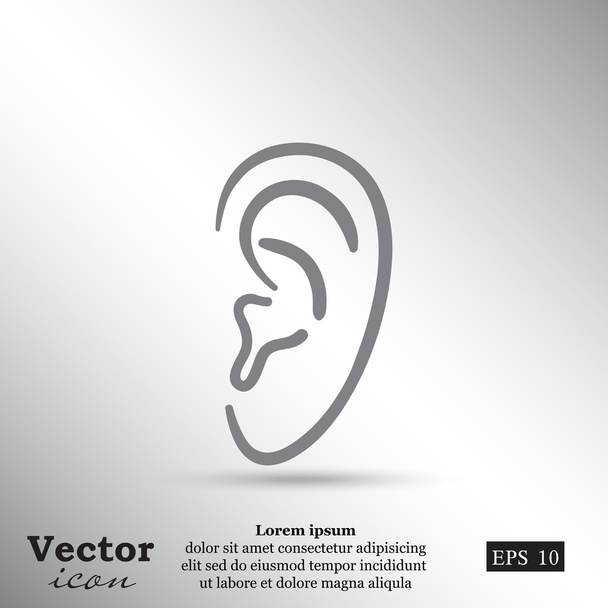 human ear icon - Vector, Image