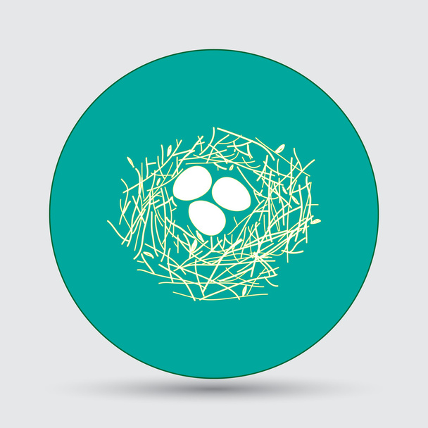 hnízdo s vejci ikonou - Vektor, obrázek