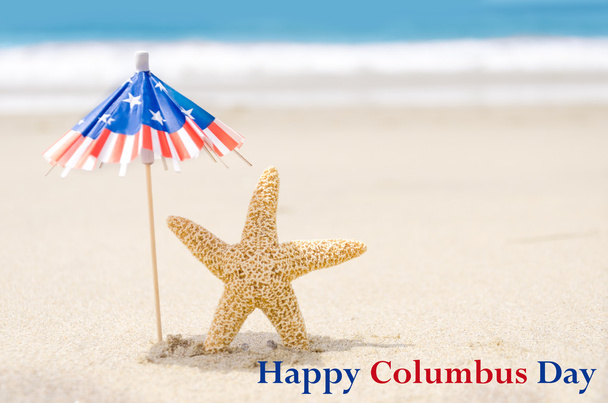 Columbus Day background with starfishes - Photo, Image