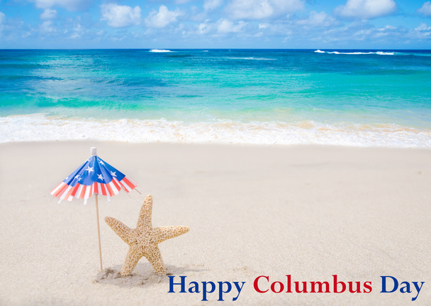 Columbus Day background with starfishes - Photo, Image