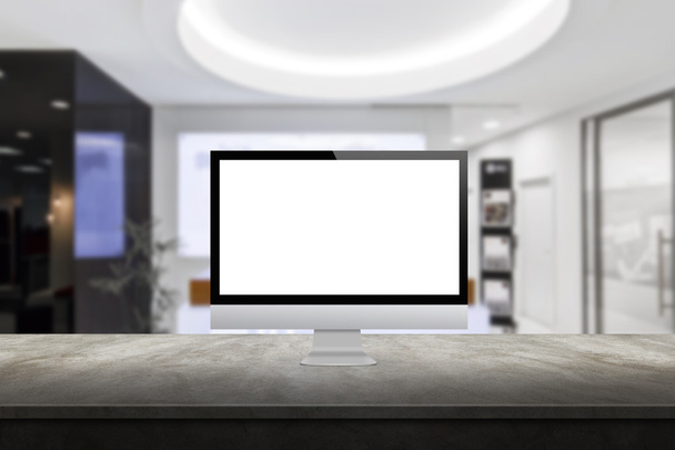 az asztali office belső a háttér megjelenítési modell akár a számítógép-monitor - Fotó, kép