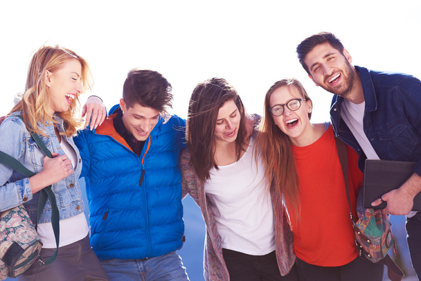 szczęśliwa grupa studentów - Zdjęcie, obraz