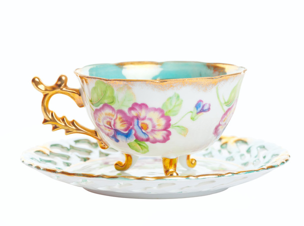 Vintage çay fincanı ve tabağı - Fotoğraf, Görsel