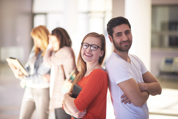 students couple standing together - 写真・画像
