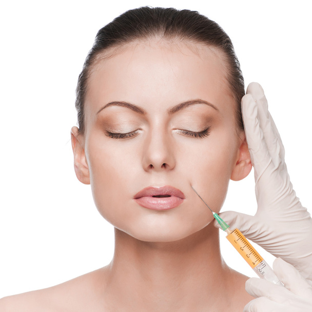 Cosmetic botox injection in the beauty face - Foto, Bild