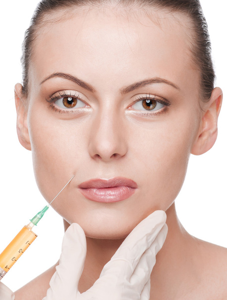 kosmetische Botox-Injektion im Schönheitsgesicht - Foto, Bild