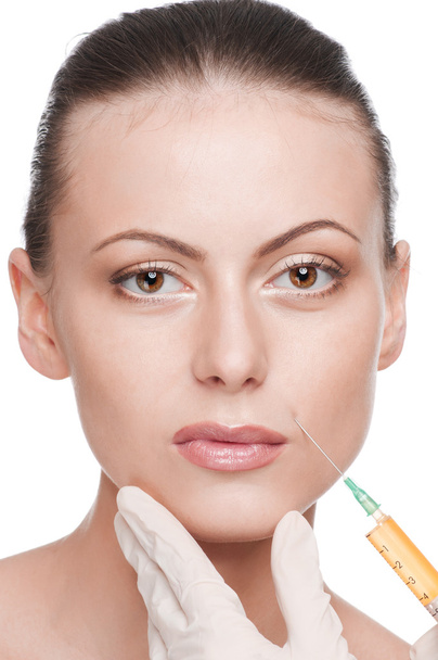 Cosmetic botox injection in the beauty face - Fotó, kép