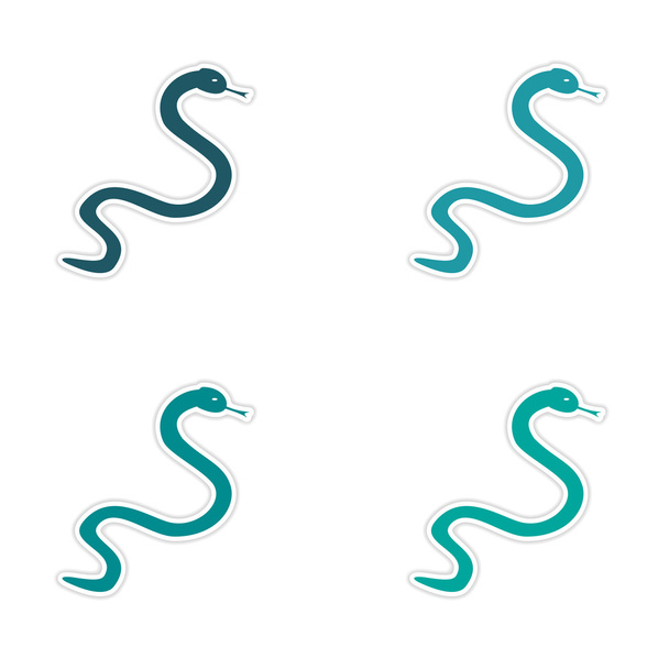 Návrh sestavy realistické nálepka na papír hady - Vektor, obrázek