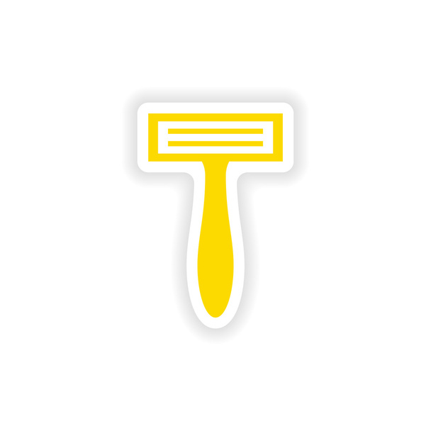 icon sticker realistic design on paper shaver - Vector, Image