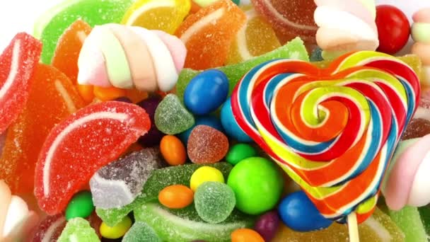 Zoete Candy Jelly Bonbon Lollipop gemengd van suiker snacks - Video