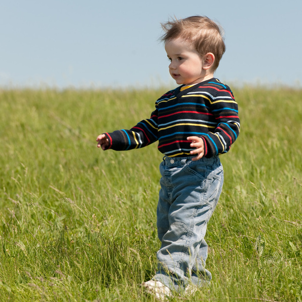 Spring walk of a toddler - Foto, Imagen