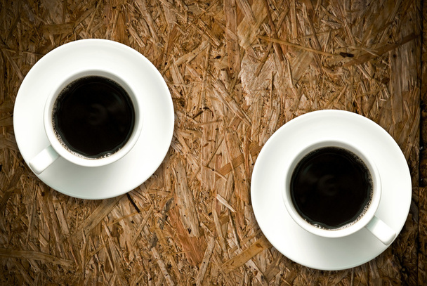 šálek kávy na dřevěný stůl grunge - Fotografie, Obrázek